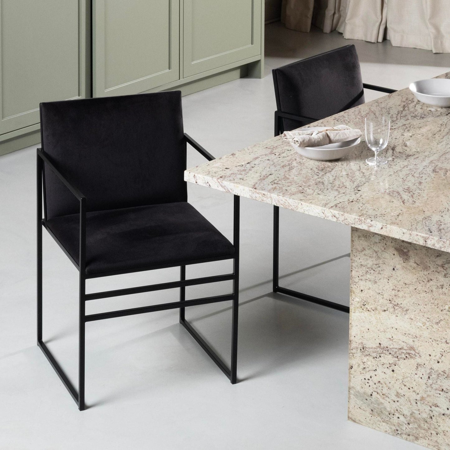 Silla terciopelo marsella soporte